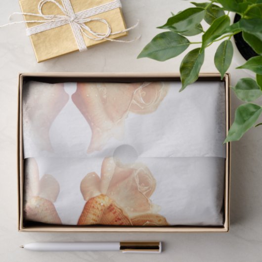 Koraal Roos bloesem met plattegrond Tissuepapier (Geschenk)