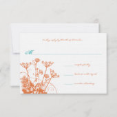Koraal Roos en Turquoise Wildbloemen Bruiloft RSVP (Voorkant)