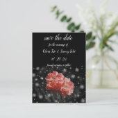 Koraal Roos en zwart Briefkaart (Staand voorkant)