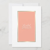 Koraal Roos Floral Gold Border Vrijgezellenfeest Kaart (Achterkant)