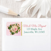 Koraal Roos Floral Return Address Label (Insitu)