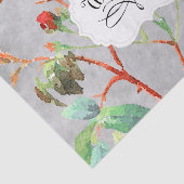  koraal Roos Floral Waterverf Monogram Tissuepapier (Detail)