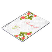 Koraal Roos Flowers - Guestbook Notitieboek (Linkerzijde)