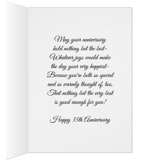 Koraal Roos Gepersonaliseerd 35e Jubileum van het (Binnen (Rechts))