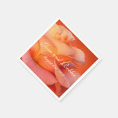 Koraal Roos gepersonaliseerde bruiloft servetten (Hoek)