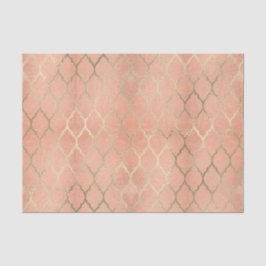 Koraal Roos Gold Metallic Art Deco Peach Quatrefoi Tissuepapier