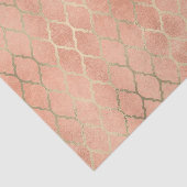 Koraal Roos Gold Metallic Art Deco Peach Quatrefoi Tissuepapier (Detail)