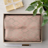 Koraal Roos Gold Metallic Art Deco Peach Quatrefoi Tissuepapier (Geschenk)