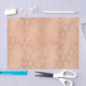 Koraal Roos Gold Metallic Art Deco Peach Quatrefoi Tissuepapier (Craft)
