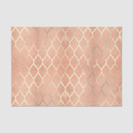 Koraal Roos Gold Metallic Blush Peach Quatrefoil Tissuepapier
