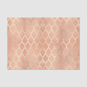 Koraal Roos Gold Metallic Blush Peach Quatrefoil Tissuepapier