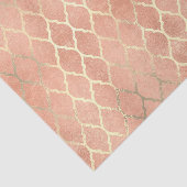 Koraal Roos Gold Metallic Blush Peach Quatrefoil Tissuepapier (Detail)