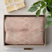 Koraal Roos Gold Metallic Blush Peach Quatrefoil Tissuepapier (Geschenk)