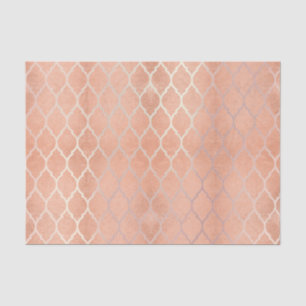 Koraal Roos Gold Metallic Blush Peach Quatrefoil Tissuepapier