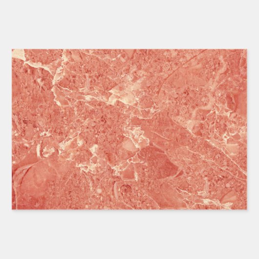 Koraal Roos Gold Red Marble Texture Inpakpapier Vel (Voorkant 2)
