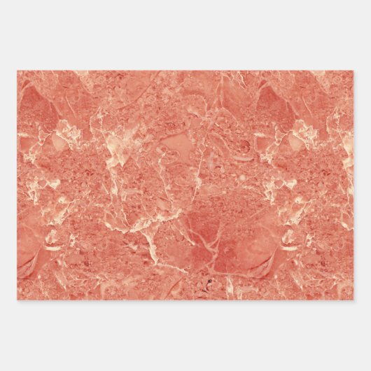 Koraal Roos Gold Red Marble Texture Inpakpapier Vel (Voorkant)