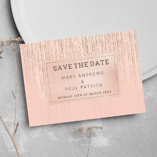 Koraal roos gouden gradiënt glitter Save The Date