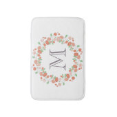 koraal roos met baarmoedermonogram badmat (Voorkant Verticaal)
