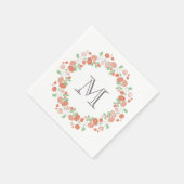 koraal roos met baarmoedermonogram servetten (Hoek)