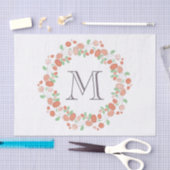 koraal roos met baarmoedermonogram tissuepapier (Craft)