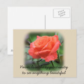 Koraal Roos met regenspoelen Briefkaart (Voorkant / Achterkant)
