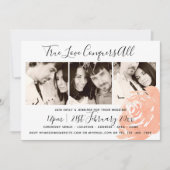 Koraal Roos Navy PHOTO COLLAGE Weddenschap Kaart (Voorkant)