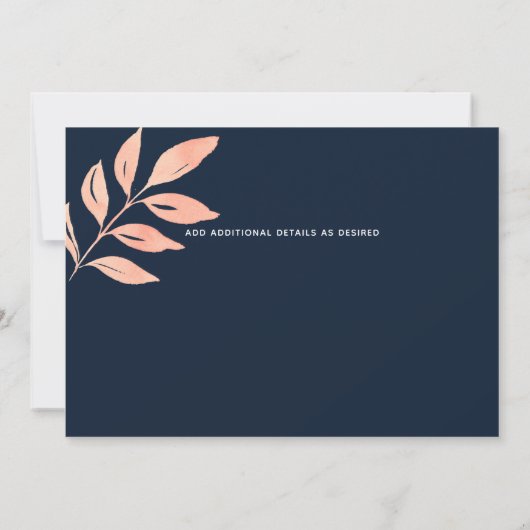 Koraal Roos Navy PHOTO COLLAGE Weddenschap Kaart (Achterkant)