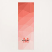 Koraal roos ombre geometrisch maaspatroon Monogram Yogamat (Voorkant)