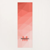 Koraal roos ombre geometrisch maaspatroon Monogram Yogamat (Achterkant)
