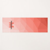 Koraal roos ombre geometrisch maaspatroon Monogram Yogamat (Voorkant (horizontaal))