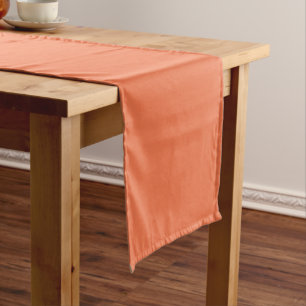 Koraal Roos Oranje Solid Color Print Korte Tafelloper