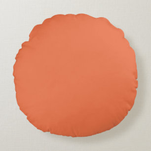 Koraal Roos Oranje Solid Color Print Rond Kussen
