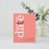 Koraal Roos Roze QR-codetekst Opslaan Datum Briefkaart (Staand voorkant)