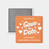 Koraal Roos Save the Date Harten Save the Date Mag Magneet (Voorkant / Achterkant)