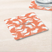 Koraal Roos Silo Pattern Kartonnen Onderzetters (Schuin)