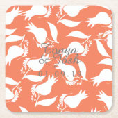 Koraal Roos Silo Pattern Kartonnen Onderzetters (Voorkant)