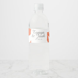 Koraal Roos Silo Pattern Waterfles Etiket