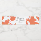 Koraal Roos Silo Pattern Waterfles Etiket (Enkel label)