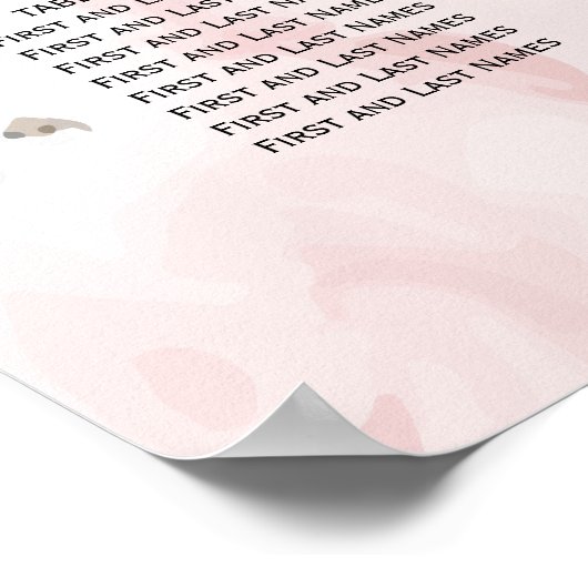 Koraal Roos Silver Wedding 14 Tafelzitje Poster (Hoek)