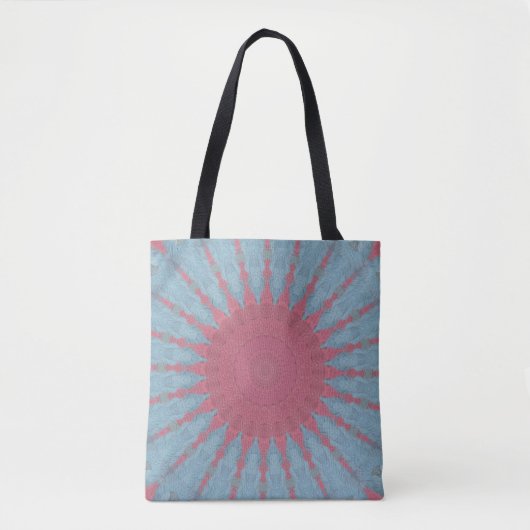 Koraal Roos Starburst Tote Bag (Voorkant)