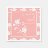 Koraal Roos Vrijgezellenfeest Napkins Servet (Voorkant)