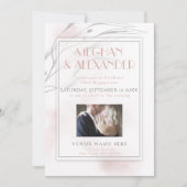 Koraal Roos Waterverf Willow Branch Foto Lijst Kaart (Voorkant)