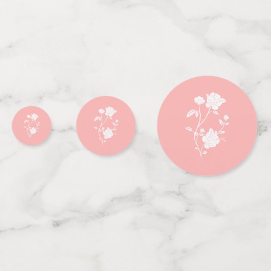 Koraal Roos Weddenschap Confetti (Achterkanten)