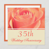 Koraal Roos Weddenschap Jubileum Kaart (Voorkant / Achterkant)