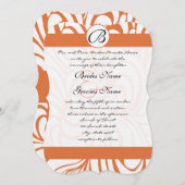 Koraal Roos wervelt bruiloft uitnodigingen (Voorkant / Achterkant)