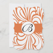 Koraal Roos wervelt bruiloft uitnodigingen (Achterkant)