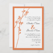 Koraal Roos Wildflower Branch Wedding Invites Kaart (Voorkant)