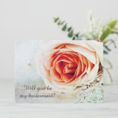 Koraal roos - Zal je mijn bruidsmeisje zijn? Kaart (Staand voorkant)