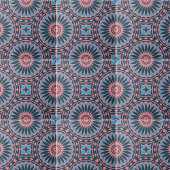 Koraal Roze Blauw Kaleidocopic Geometrisch Patroon Tegeltje