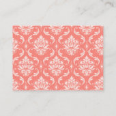 Koraal Roze Damask Wedding Wishing Well Kaarten (Achterkant)